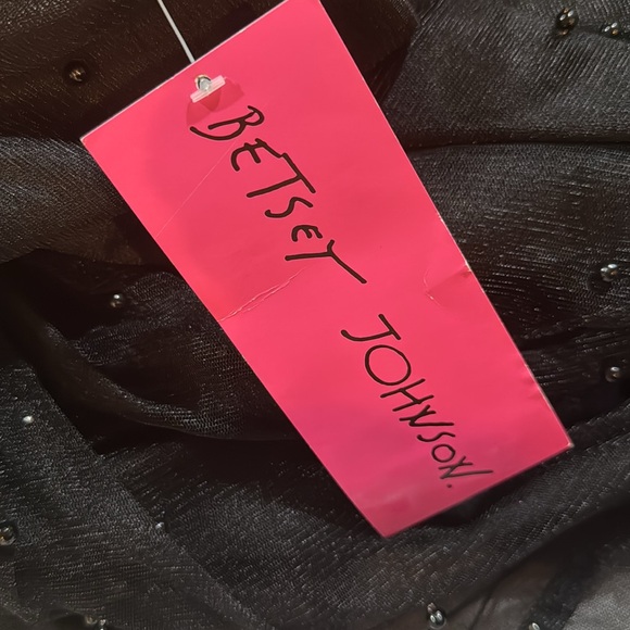 Betsey Johnson Women's Pearl Party Strapless Mini Ball Dress Black Pearls NWT - Picture 8 of 8